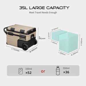 Alpicool TAW35 35L Car Fridge Freezer Portable Compressor Car Refrigerator 12/24V - Image 3