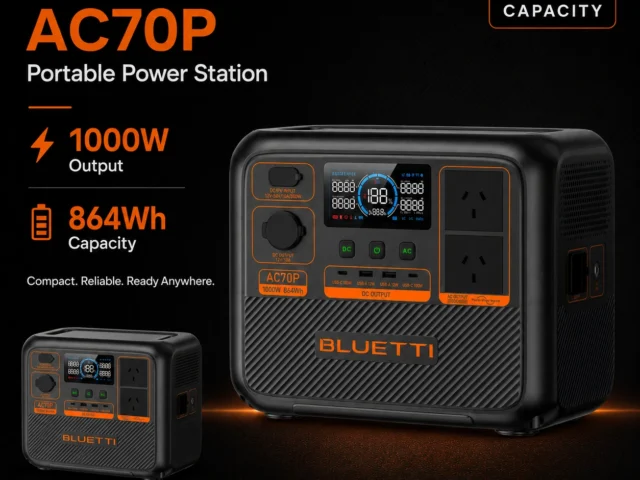 محطة الطاقة المحمولة بلوّتي AC70P | 1000 واط | 864 واط ساعة