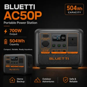 محطة الطاقة المحمولة بلوّتي AC50P | 700 واط | 504 واط ساعة