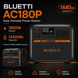 BLUETTI AC180P Solar Portable Power Station | 1,800W 1,440Wh
