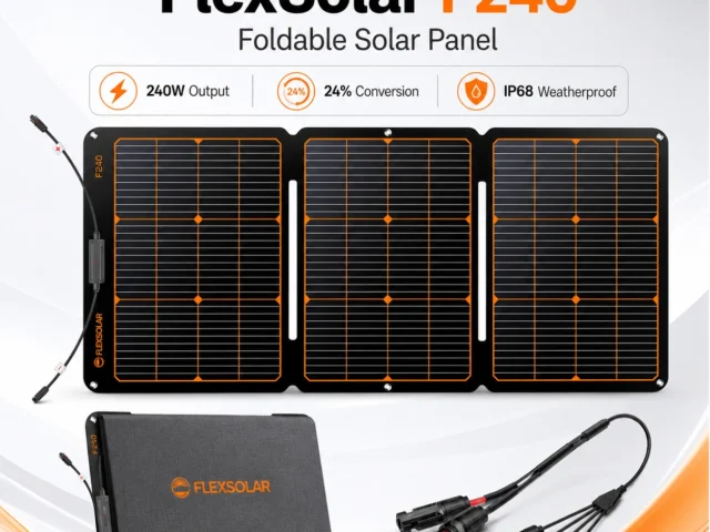 لوح طاقة شمسية قابل للطي FlexSolar بقدرة 240 واط