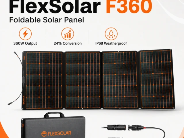 لوح طاقة شمسية قابل للطي FlexSolar بقدرة 360 واط