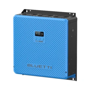 BLUETTI RV power unit with blue front panel and mounting brackets